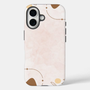 Braune Cream Ästhetik Floral Linktree iPhone 16 Hülle