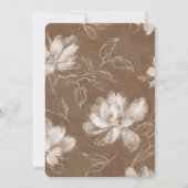 Braune Creme Blumen Hochzeit Einladung (Rückseite)