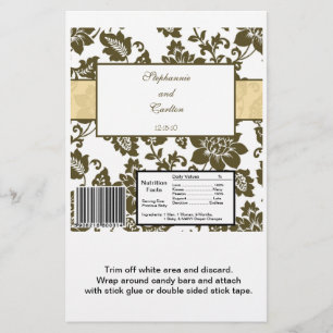 Braune/creme-florale Damaskus Hochzeitscreme Candy