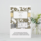 Braune/creme-florale Damaskus Hochzeitscreme Candy (Stehend Vorderseite)