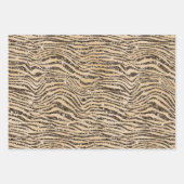 Braune Creme Glitzer Leopard Print Geschenkpapier Set (Vorderseite 3)
