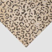 Braune Creme Glitzer Leopard Print Seidenpapier (Detail)