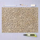 Braune Creme Glitzer Leopard Print Seidenpapier (Handwerk)