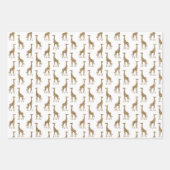 Braune Creme Gold Giraffe Print Glitzer      Geschenkpapier Set (Vorderseite 3)