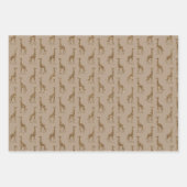 Braune Creme Gold Giraffe Print Glitzer      Geschenkpapier Set (Vorderseite 2)
