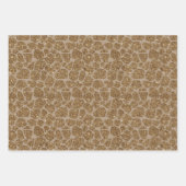 Braune Creme Gold Giraffe Print Glitzer      Geschenkpapier Set (Vorderseite)