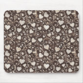 Braune Creme-Herzen Mousepad (Vorne)
