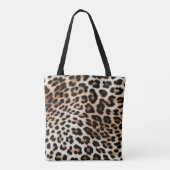 Braune Creme Leopard Gold Glitzer Augen Tasche (Rückseite)