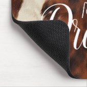 Braune Creme-Rindsleder Mousepad (Ecke)