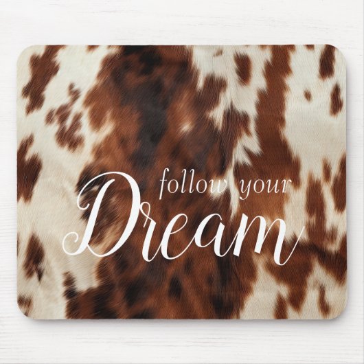 Braune Creme-Rindsleder Mousepad (Vorne)