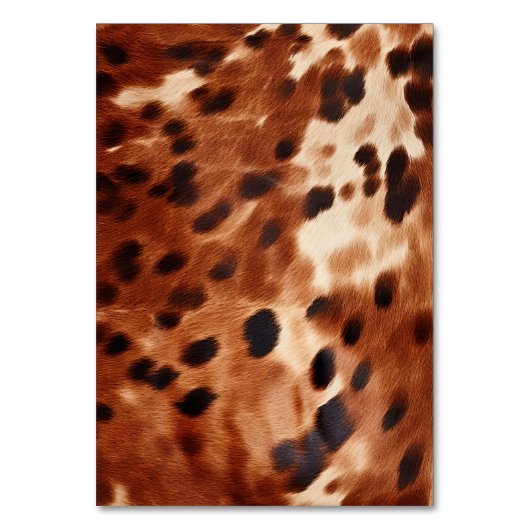 Braune Creme Schwarze Cowhide Tischnummer (Rückseite)