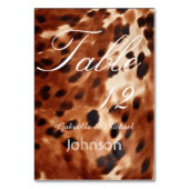 Braune Creme Schwarze Cowhide Tischnummer (Vorderseite)