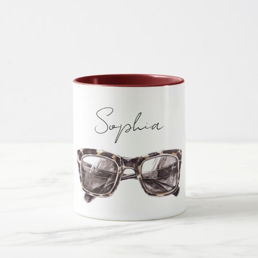 Braune Creme-Sonnenbrille Tasse (Zentrum)
