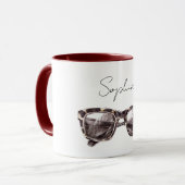 Braune Creme-Sonnenbrille Tasse (Vorderseite Links)