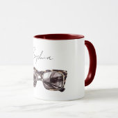 Braune Creme-Sonnenbrille Tasse (VorderseiteRechts)