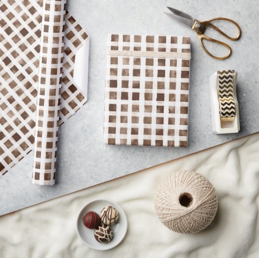Braune Creme Streifen Geschenkpapier (Kunsthandwerk)