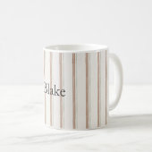 Braune Creme Streifen Kaffeetasse (VorderseiteRechts)