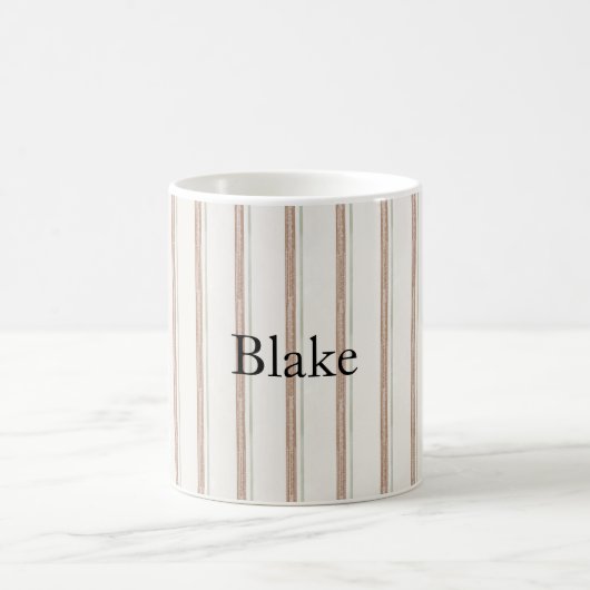 Braune Creme Streifen Kaffeetasse (Mittel)