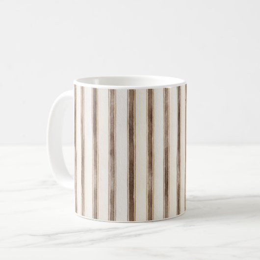Braune Creme Streifen Kaffeetasse (Vorderseite Links)
