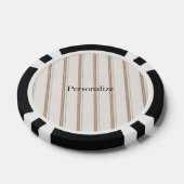 Braune Creme Streifen Pokerchips (Einzeln)