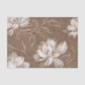 Braune cremefarbene Blumen Hochzeitsdusche Seidenpapier (Vorderseite)