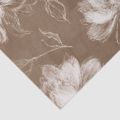 Braune cremefarbene Blumen Hochzeitsdusche Seidenpapier (Ausschnitt)