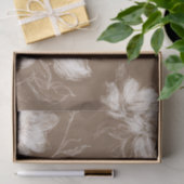 Braune cremefarbene Blumen Hochzeitsdusche Seidenpapier (Geschenk)