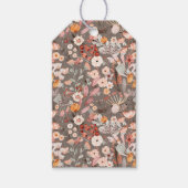 Braune, cremige, rosafarbene botanische Blume Geschenkanhänger (Vorderseite)