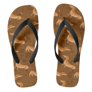 Braune Dackel Flip Flops Badesandalen