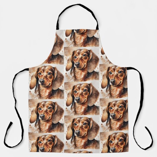 Braune Dackel Schürze (Vorderseite)
