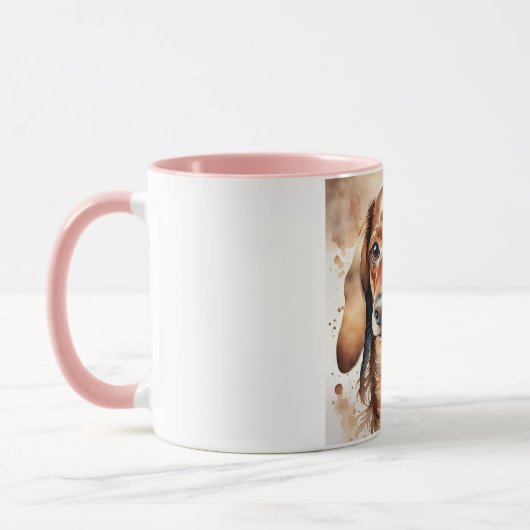 Braune Dackel Tasse (Links)