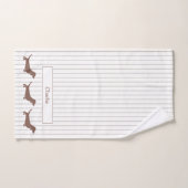 Braune Dackeln auf Beige Streifen Individuelle Nam Handtuch (Handtuch)