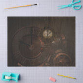 Braune Dampfuhren und Zahnräder Seidenpapier (Basteln)