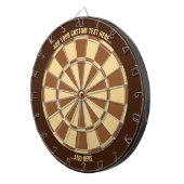 Braune Dartscheibe mit individuellem Text (Vorderseite rechts)