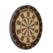 Braune Dartscheibe mit individuellem Text (Vorderseite Links)