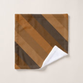 Braune Diagonalstreifen Badhandtuch Set (Waschlappen)