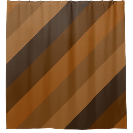 Braune Diagonalstreifen Duschvorhang (Vorderseite)
