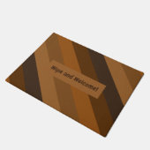 Braune Diagonalstreifen Fußmatte (Schrägansicht)
