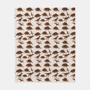Braune Dinosaurier Fleecedecke