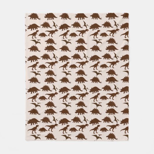Braune Dinosaurier Fleecedecke (Vorderseite)