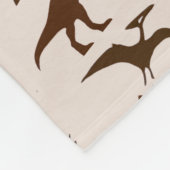 Braune Dinosaurier Fleecedecke (Ecke)