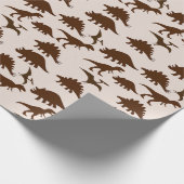 Braune Dinosaurier Geschenkpapier (Ecke)