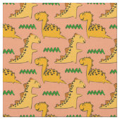 Braune Dinosaurier mit grünem Gras Stoff (Nahaufnahme)