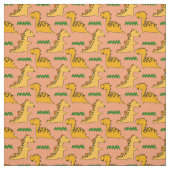 Braune Dinosaurier mit grünem Gras Stoff (Muster)