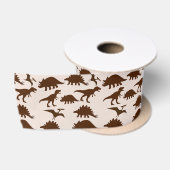 Braune Dinosaurier Satinband (Spule)