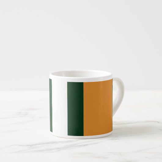 Braune, dunkelgrüne und weiße Streifen Espressotasse (Vorderseite Rechts)