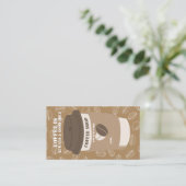 Braune editierbare Coffee House Stempel Treuekarte (Stehend Vorderseite)