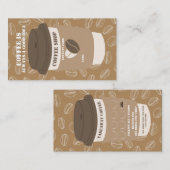 Braune editierbare Coffee House Stempel Treuekarte (Vorne/Hinten)