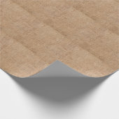 Braune Einbruchtextur, rustikales Sacktuch. Geschenkpapier (Ecke)