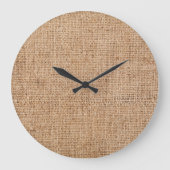 Braune Einbruchtextur, rustikales Sacktuch. Große Wanduhr (Vorderseite)